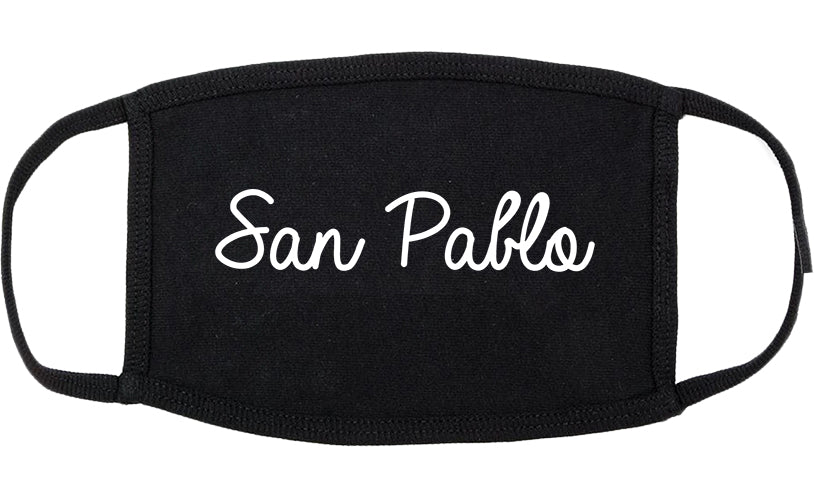 San Pablo California CA Script Cotton Face Mask Black