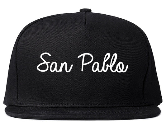 San Pablo California CA Script Mens Snapback Hat Black