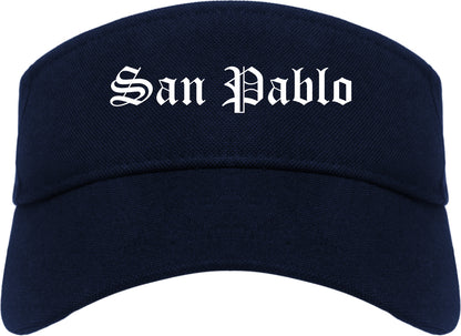 San Pablo California CA Old English Mens Visor Cap Hat Navy Blue