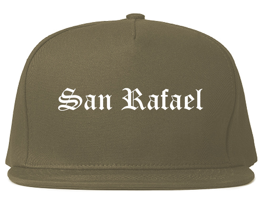San Rafael California CA Old English Mens Snapback Hat Grey