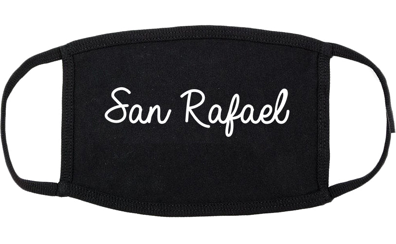 San Rafael California CA Script Cotton Face Mask Black
