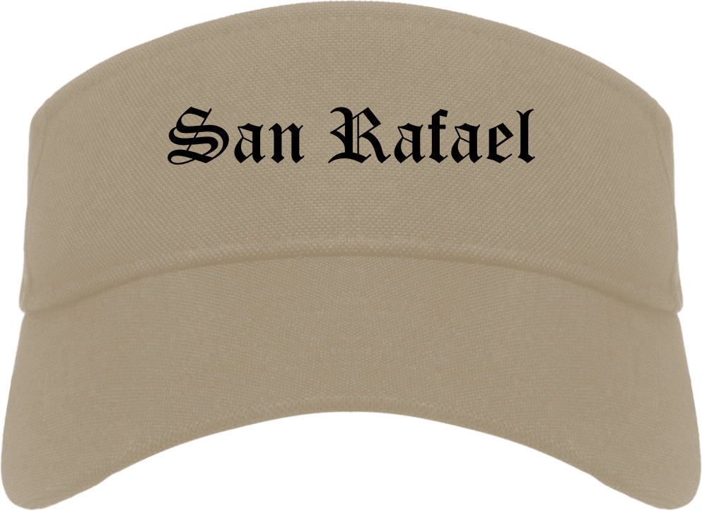 San Rafael California CA Old English Mens Visor Cap Hat Khaki