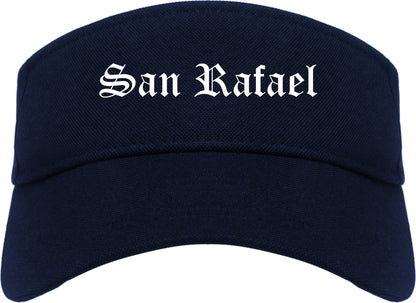 San Rafael California CA Old English Mens Visor Cap Hat Navy Blue
