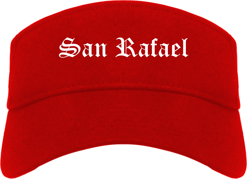 San Rafael California CA Old English Mens Visor Cap Hat Red