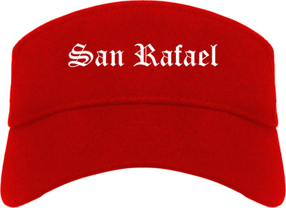 San Rafael California CA Old English Mens Visor Cap Hat Red
