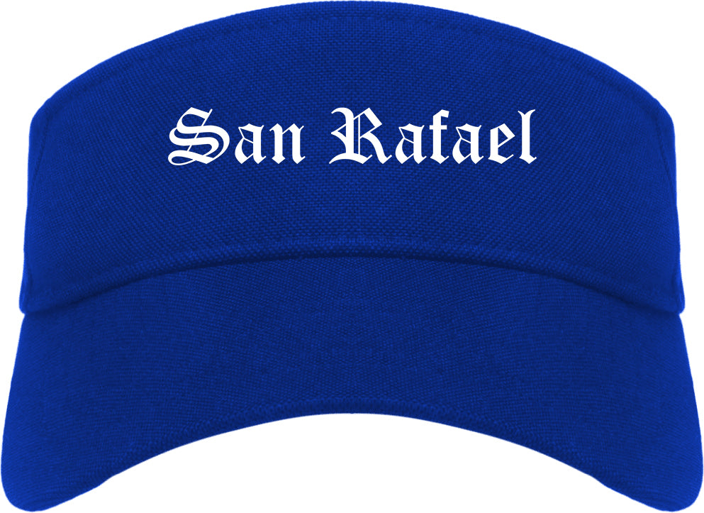 San Rafael California CA Old English Mens Visor Cap Hat Royal Blue