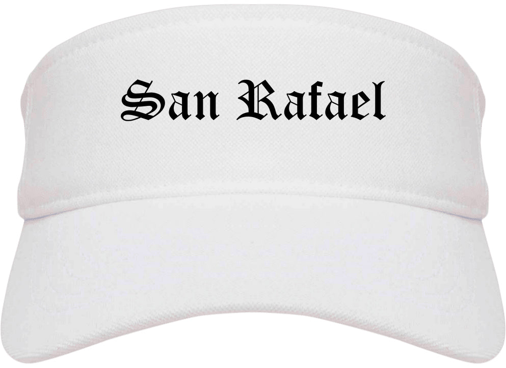 San Rafael California CA Old English Mens Visor Cap Hat White