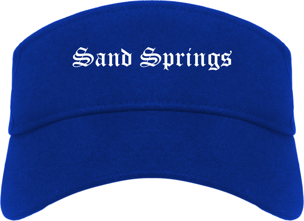 Sand Springs Oklahoma OK Old English Mens Visor Cap Hat Royal Blue