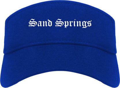 Sand Springs Oklahoma OK Old English Mens Visor Cap Hat Royal Blue