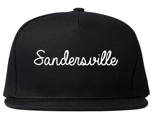 Sandersville Georgia GA Script Mens Snapback Hat Black
