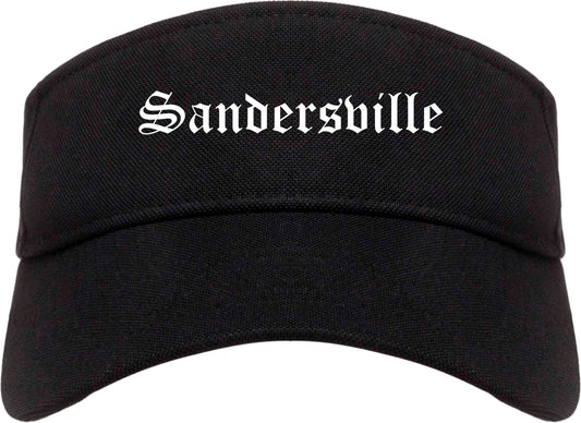 Sandersville Georgia GA Old English Mens Visor Cap Hat Black