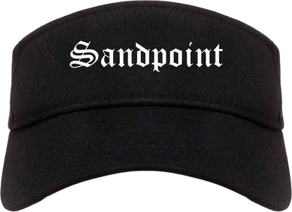 Sandpoint Idaho ID Old English Mens Visor Cap Hat Black