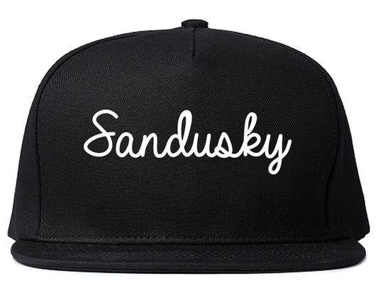 Sandusky Ohio OH Script Mens Snapback Hat Black