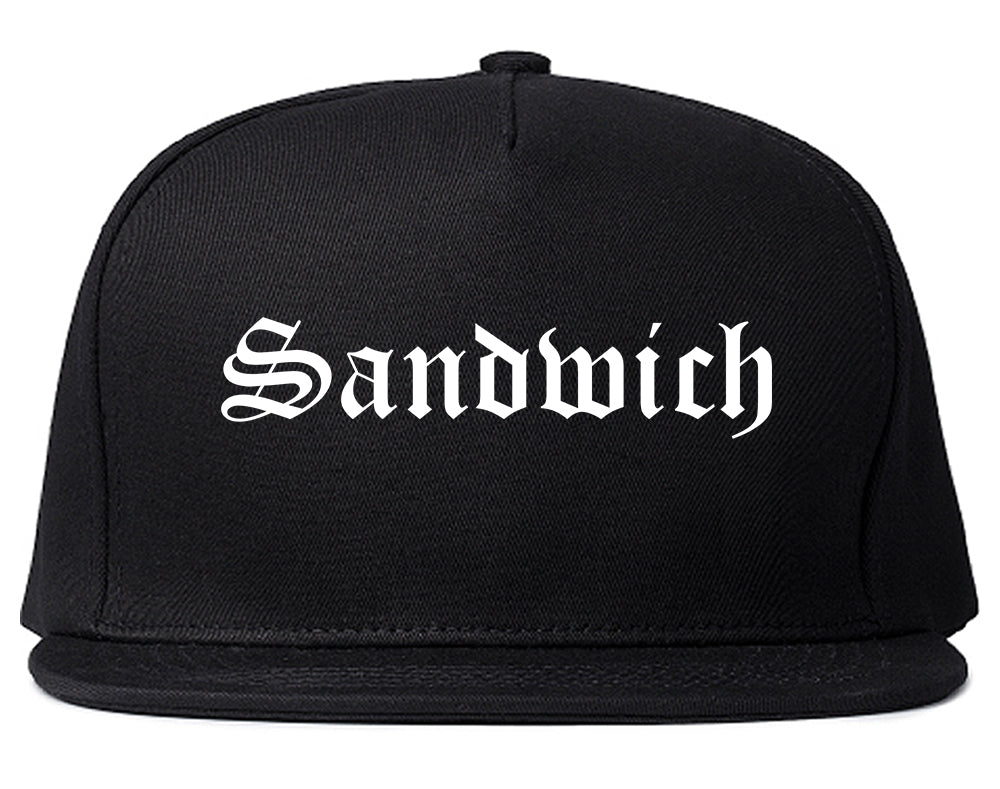 Sandwich Illinois IL Old English Mens Snapback Hat Black