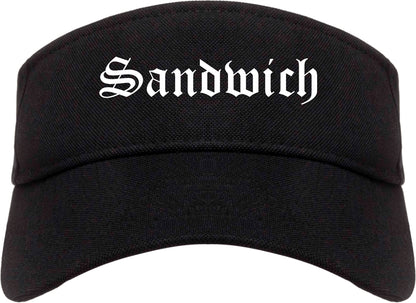 Sandwich Illinois IL Old English Mens Visor Cap Hat Black