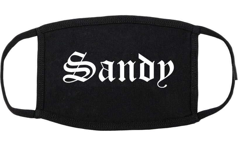 Sandy Oregon OR Old English Cotton Face Mask Black