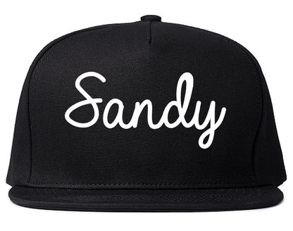 Sandy Oregon OR Script Mens Snapback Hat Black
