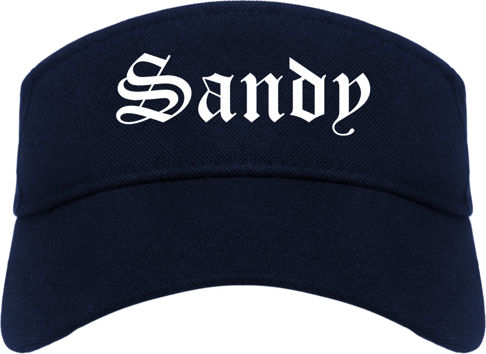 Sandy Oregon OR Old English Mens Visor Cap Hat Navy Blue