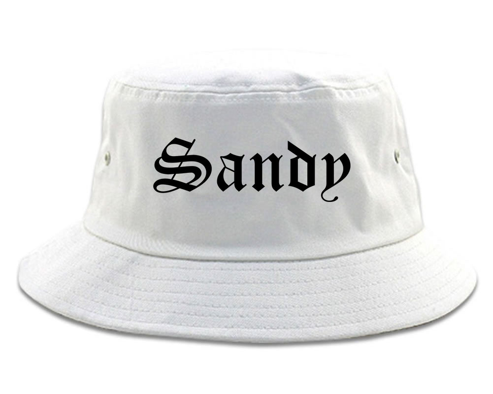 Sandy Oregon OR Old English Mens Bucket Hat White