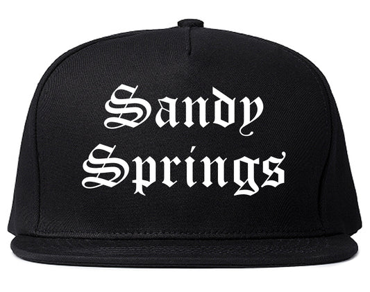 Sandy Springs Georgia GA Old English Mens Snapback Hat Black