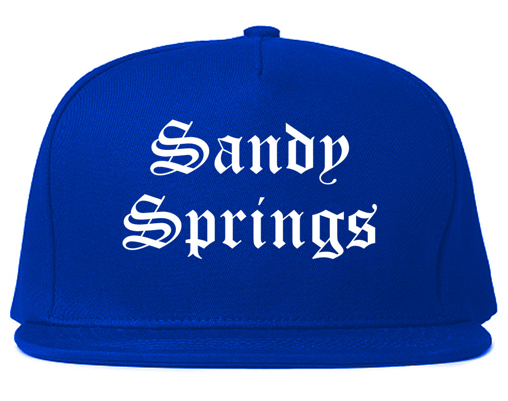 Sandy Springs Georgia GA Old English Mens Snapback Hat Royal Blue