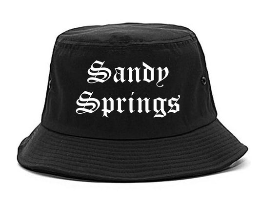 Sandy Springs Georgia GA Old English Mens Bucket Hat Black