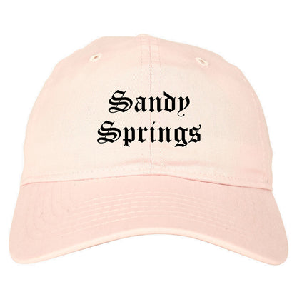 Sandy Springs Georgia GA Old English Mens Dad Hat Baseball Cap Pink