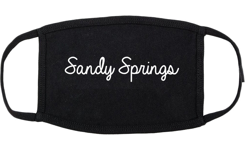 Sandy Springs Georgia GA Script Cotton Face Mask Black