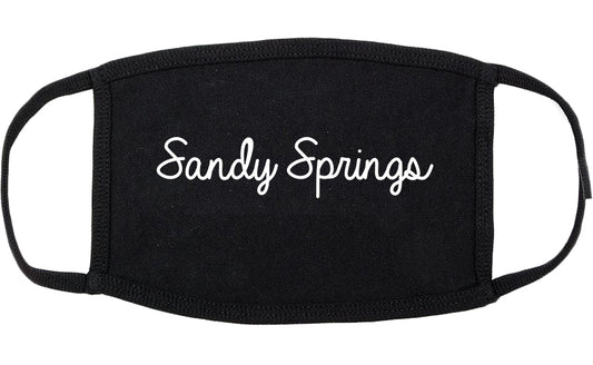 Sandy Springs Georgia GA Script Cotton Face Mask Black
