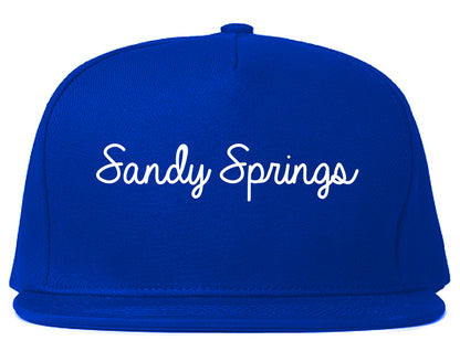 Sandy Springs Georgia GA Script Mens Snapback Hat Royal Blue