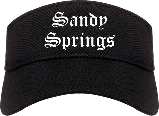 Sandy Springs Georgia GA Old English Mens Visor Cap Hat Black