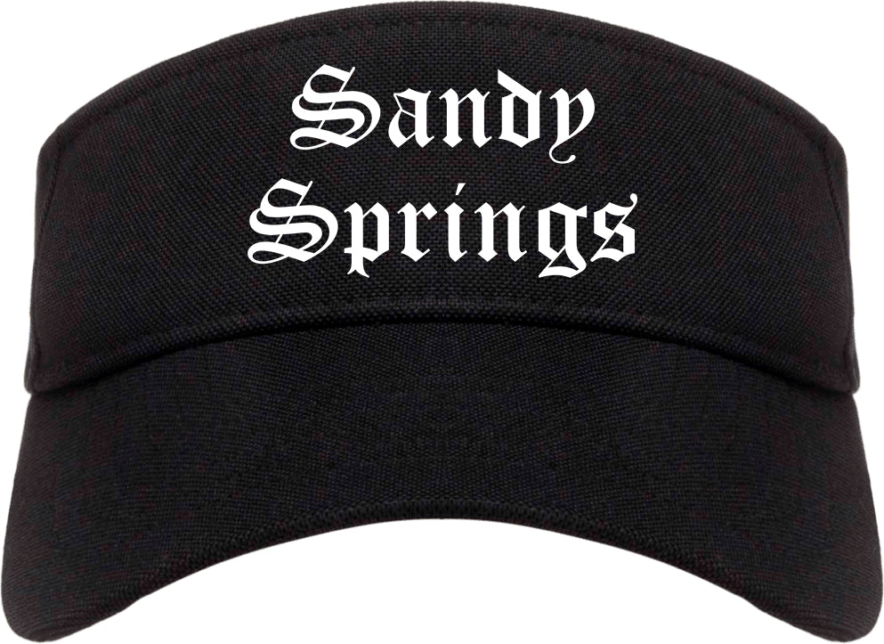 Sandy Springs Georgia GA Old English Mens Visor Cap Hat Black