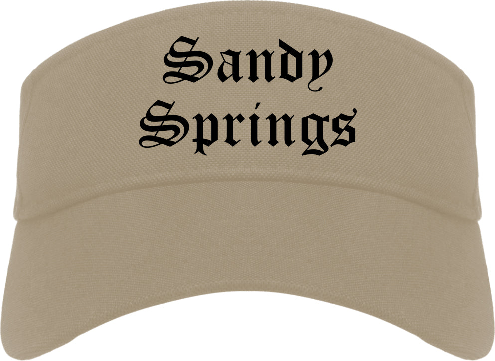 Sandy Springs Georgia GA Old English Mens Visor Cap Hat Khaki
