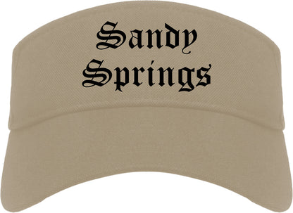 Sandy Springs Georgia GA Old English Mens Visor Cap Hat Khaki