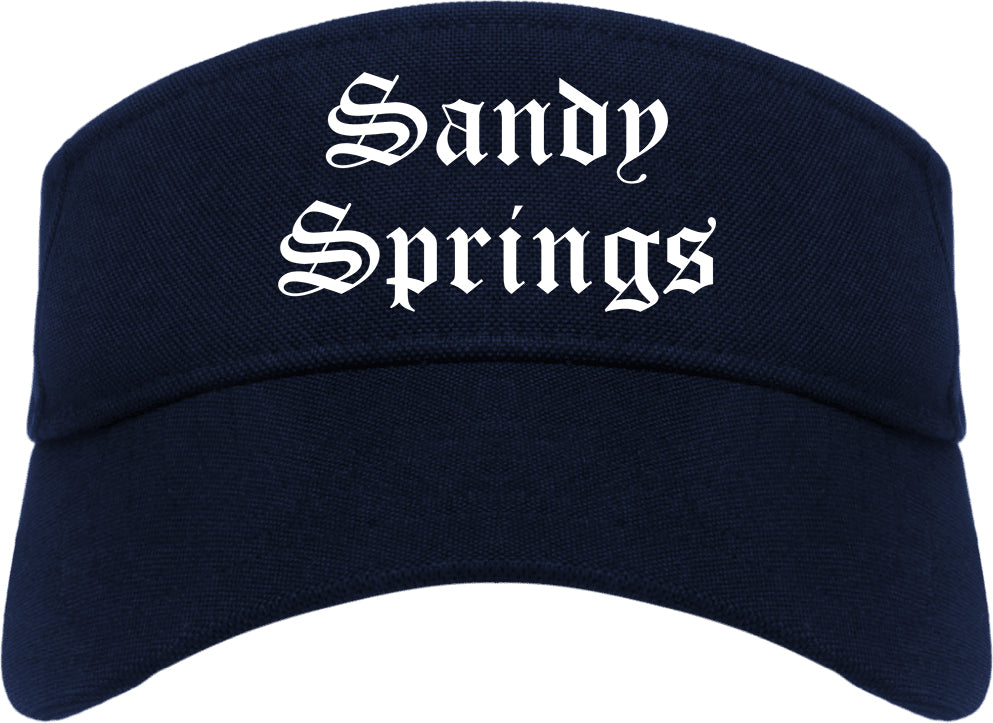 Sandy Springs Georgia GA Old English Mens Visor Cap Hat Navy Blue