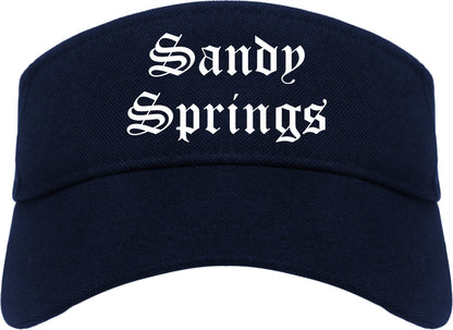 Sandy Springs Georgia GA Old English Mens Visor Cap Hat Navy Blue