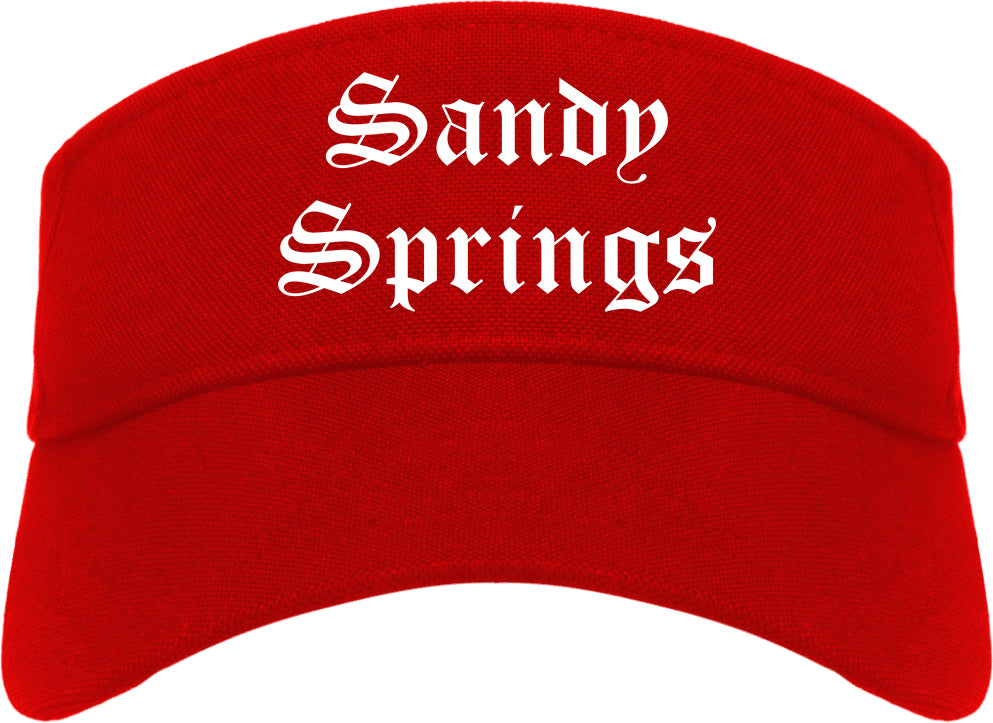 Sandy Springs Georgia GA Old English Mens Visor Cap Hat Red