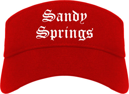 Sandy Springs Georgia GA Old English Mens Visor Cap Hat Red