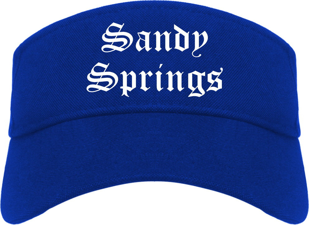 Sandy Springs Georgia GA Old English Mens Visor Cap Hat Royal Blue