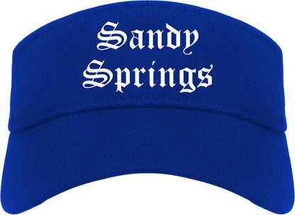 Sandy Springs Georgia GA Old English Mens Visor Cap Hat Royal Blue