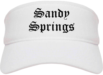 Sandy Springs Georgia GA Old English Mens Visor Cap Hat White