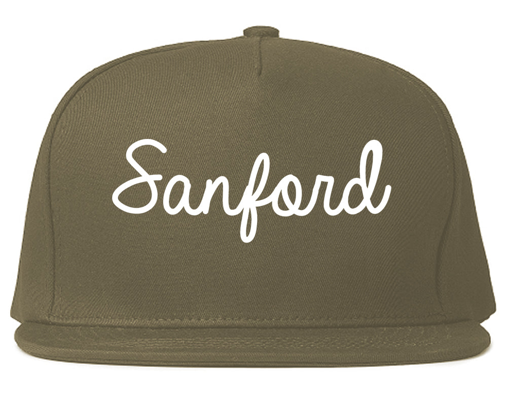 Sanford Florida FL Script Mens Snapback Hat Grey