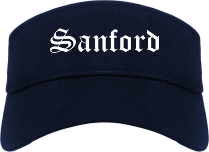Sanford Florida FL Old English Mens Visor Cap Hat Navy Blue