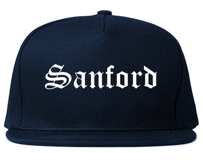 Sanford North Carolina NC Old English Mens Snapback Hat Navy Blue