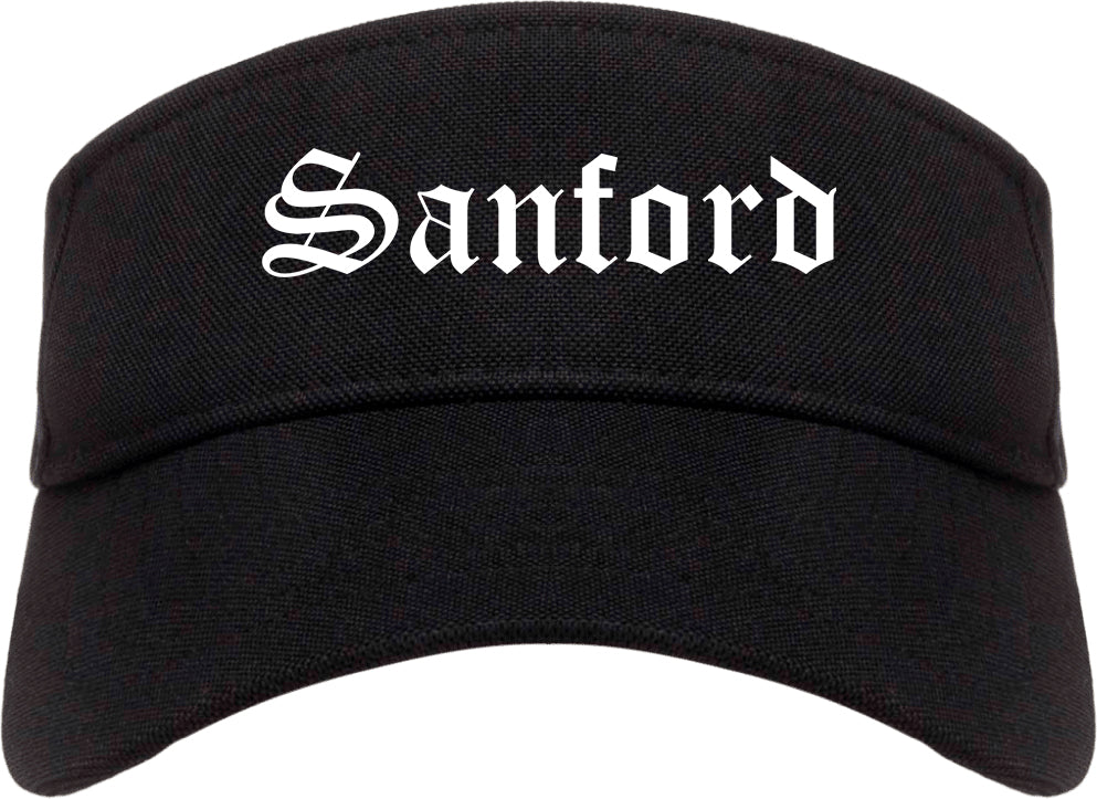 Sanford North Carolina NC Old English Mens Visor Cap Hat Black