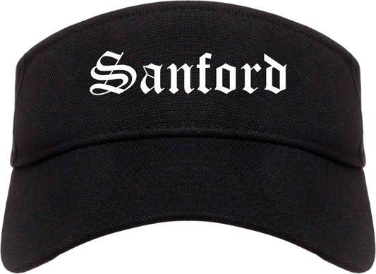 Sanford North Carolina NC Old English Mens Visor Cap Hat Black