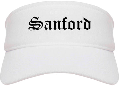 Sanford North Carolina NC Old English Mens Visor Cap Hat White