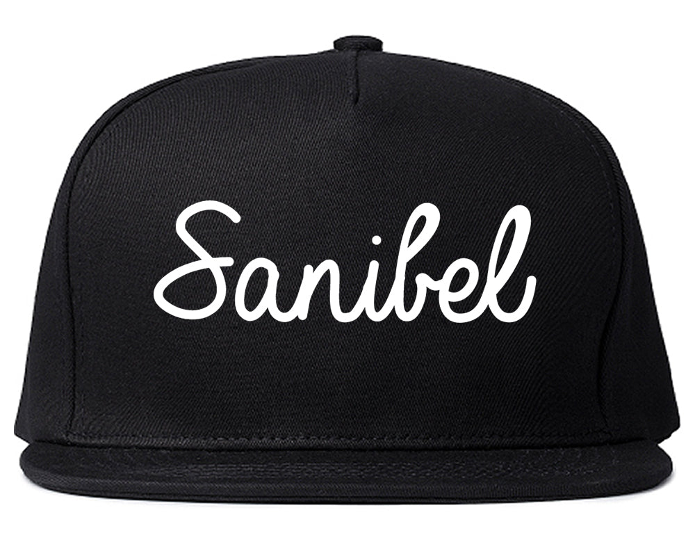 Sanibel Florida FL Script Mens Snapback Hat Black