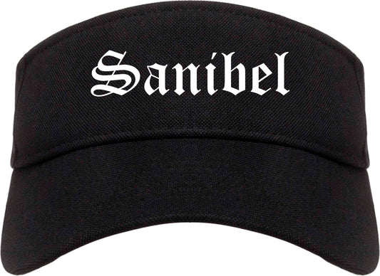 Sanibel Florida FL Old English Mens Visor Cap Hat Black
