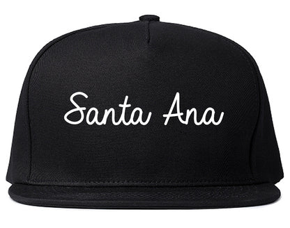 Santa Ana California CA Script Mens Snapback Hat Black